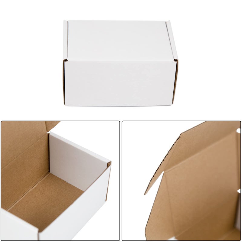 Sodissa 6x4x3 Inches Shipping Boxes Pack of 25  White Corrugated Cardboard Boxes for Small Bussiness - Image 3